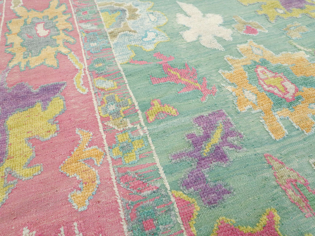 Contemporary Turkish Souf Oushak Large Room Size Carpet, No.28899 - Staging