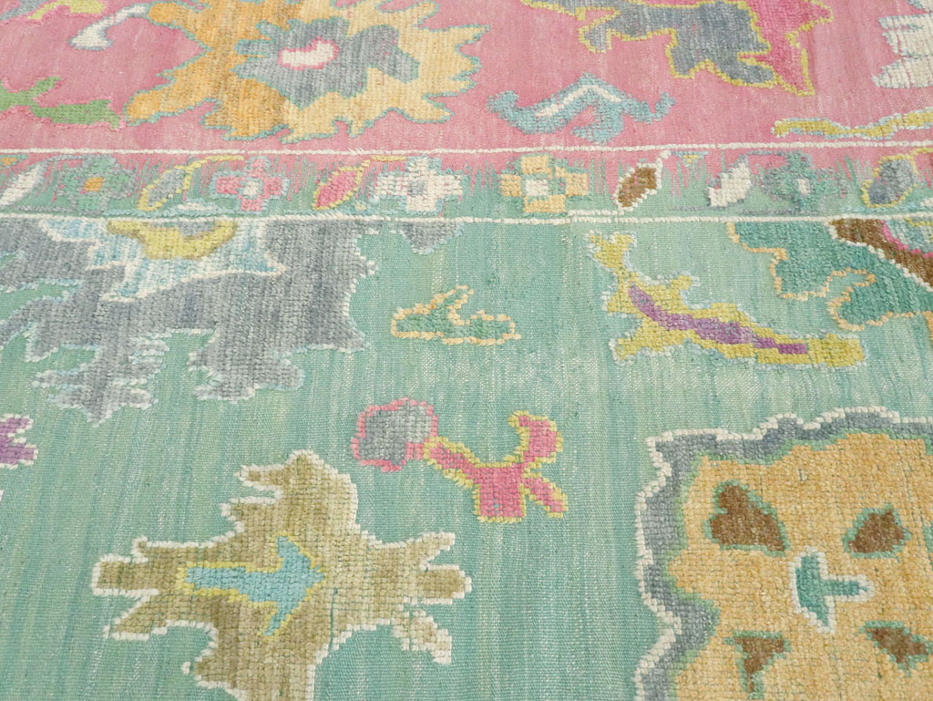 Contemporary Turkish Souf Oushak Large Room Size Carpet, No.28899 - Staging