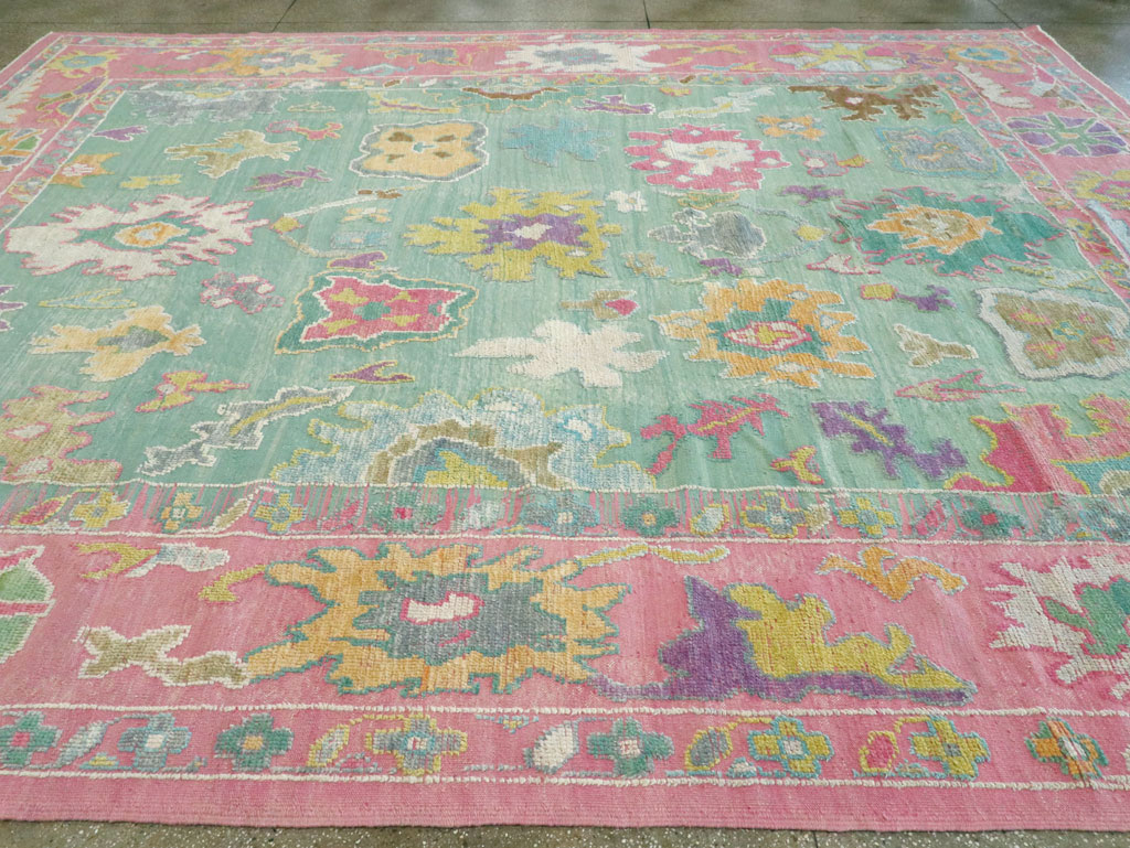 Contemporary Turkish Souf Oushak Large Room Size Carpet, No.28899 - Staging