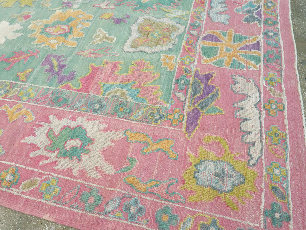 Contemporary Turkish Souf Oushak Large Room Size Carpet, No.28899 - Staging