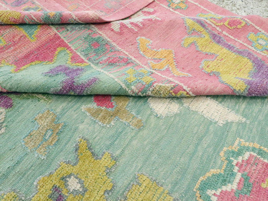 Contemporary Turkish Souf Oushak Large Room Size Carpet, No.28899 - Staging