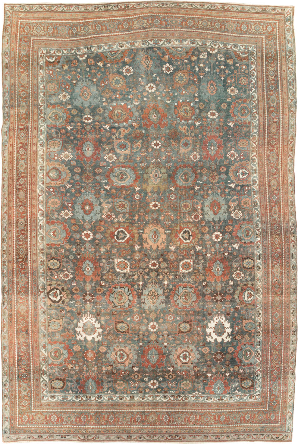 Antique Persian Bidjar Room Size Carpet, No.28900 - Staging