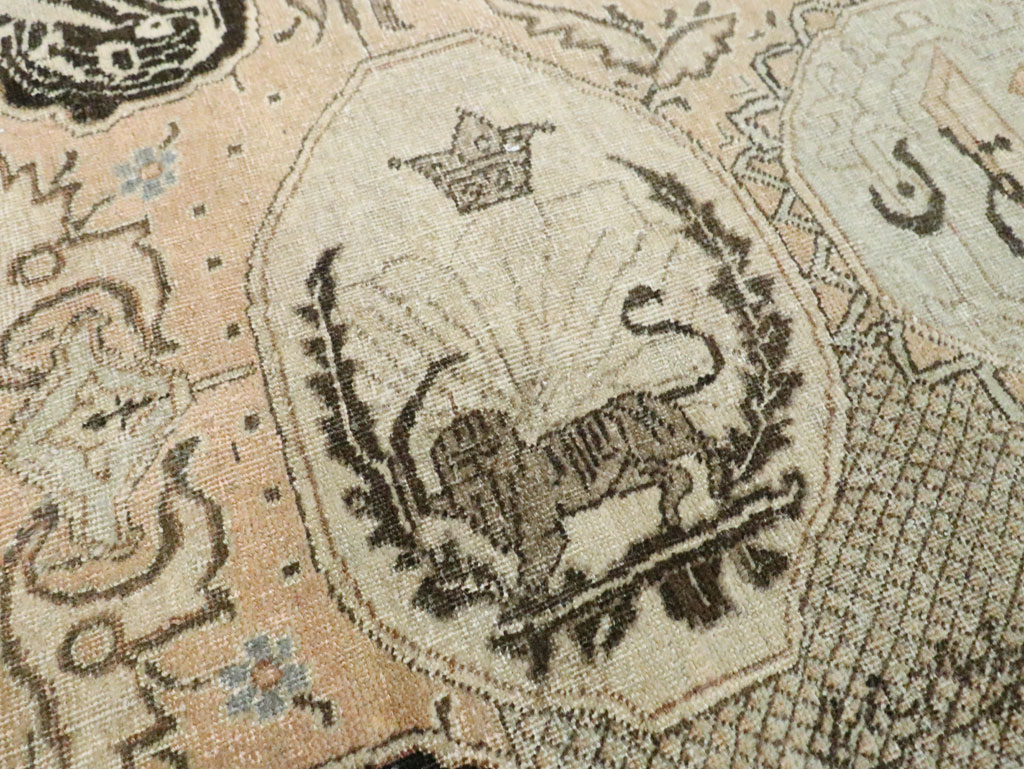 Antique Persian Tabriz Pictorial Rug, No.28901 - Staging