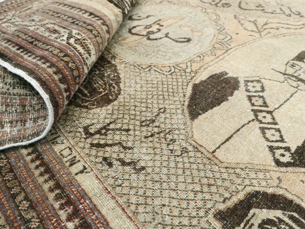 Antique Persian Tabriz Pictorial Rug, No.28901 - Staging