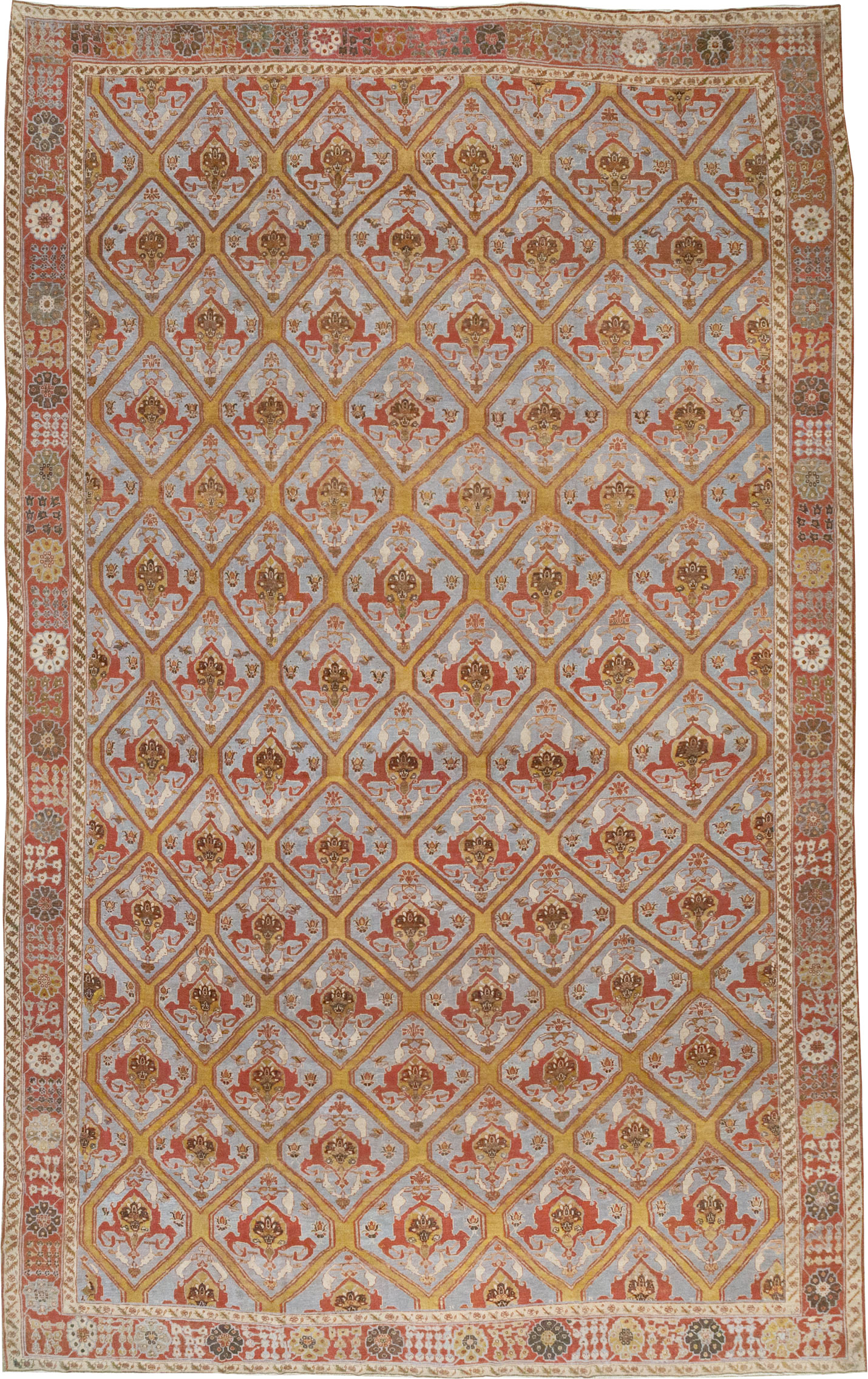 Antique Persian Bakhtiari Oversize Carpet, No.28902 - Staging