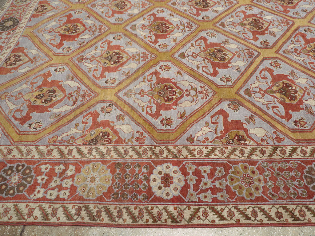 Antique Persian Bakhtiari Oversize Carpet, No.28902 - Staging