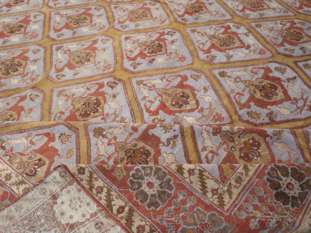 Antique Persian Bakhtiari Oversize Carpet, No.28902 - Staging