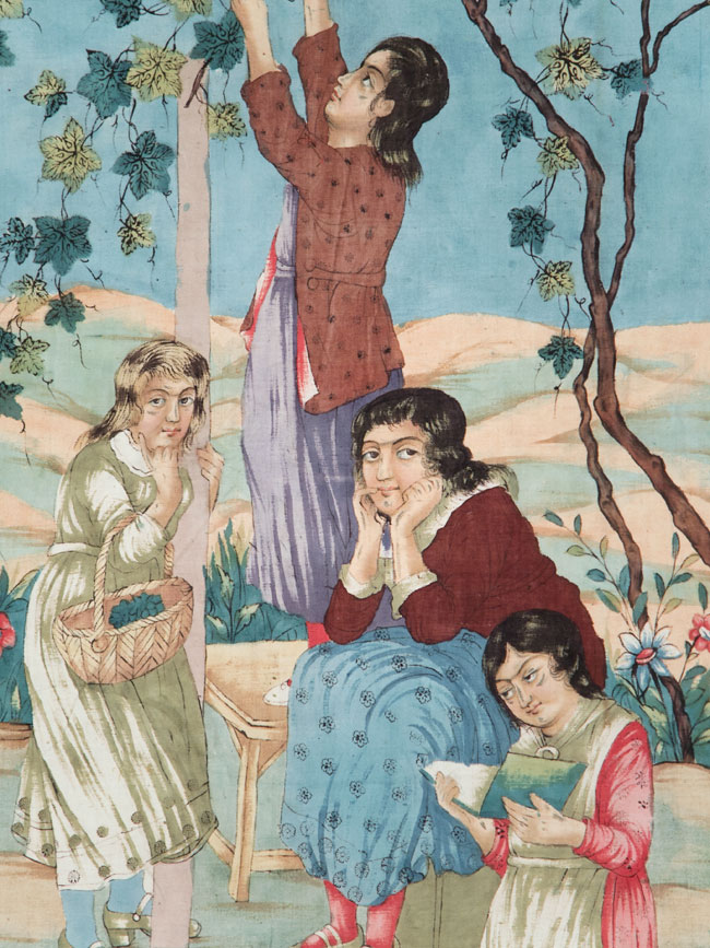 Vintage Persian Isfahan Ghalamkari Textile, No.28904 - Staging