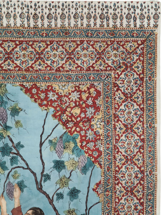 Vintage Persian Isfahan Ghalamkari Textile, No.28904 - Staging