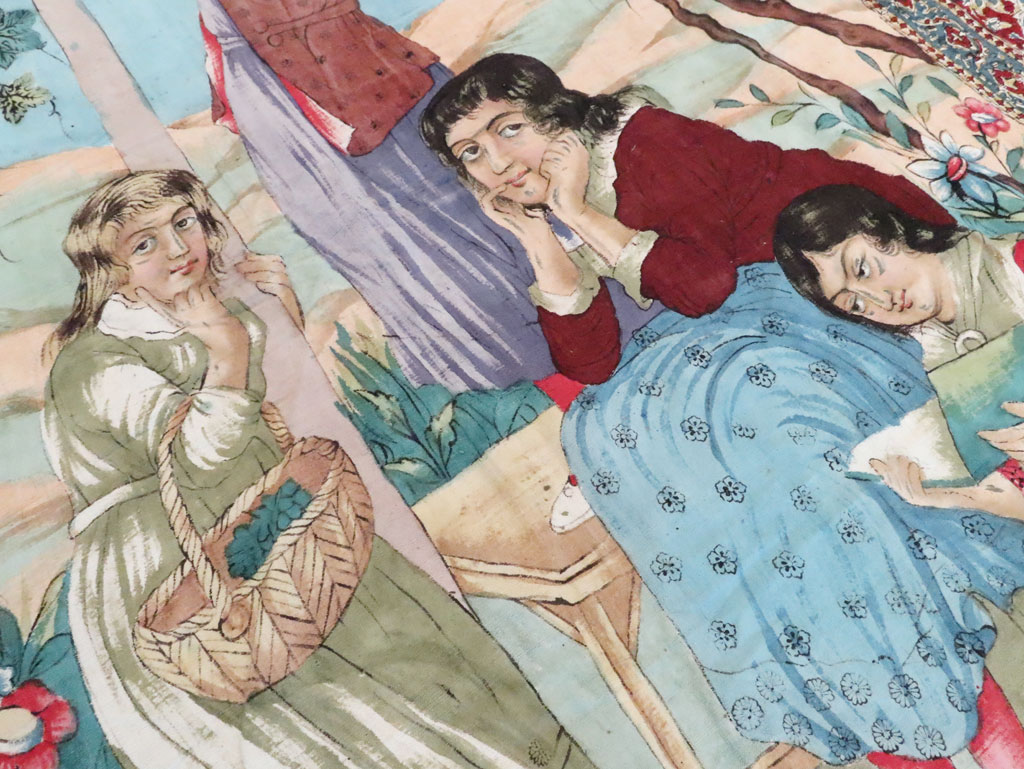 Vintage Persian Isfahan Ghalamkari Textile, No.28904 - Staging