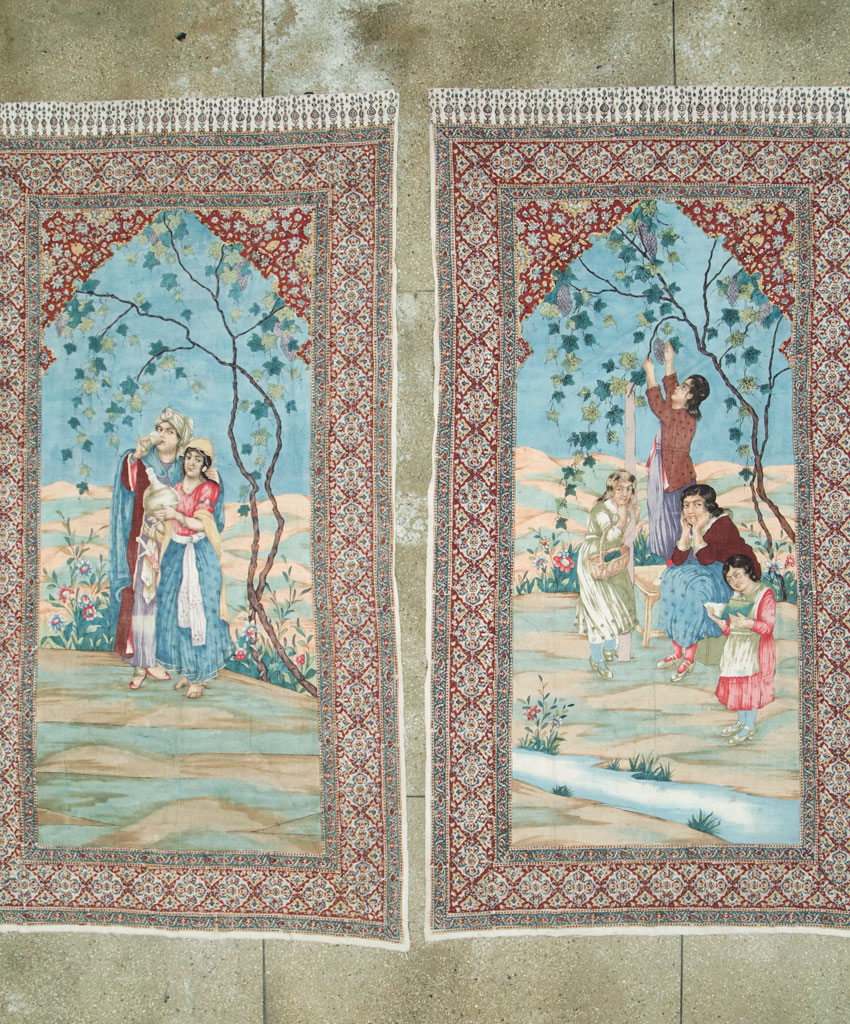 Vintage Persian Isfahan Ghalamkari Textile, No.28904 - Staging