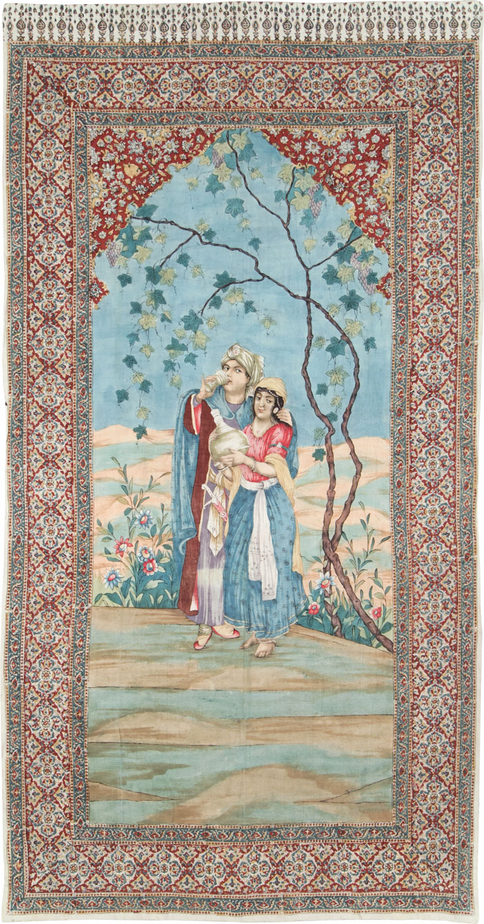 Vintage Persian Isfahan Ghalamkari Textile, No.28905 - Staging
