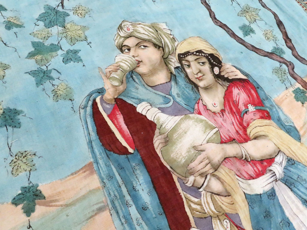 Vintage Persian Isfahan Ghalamkari Textile, No.28905 - Staging