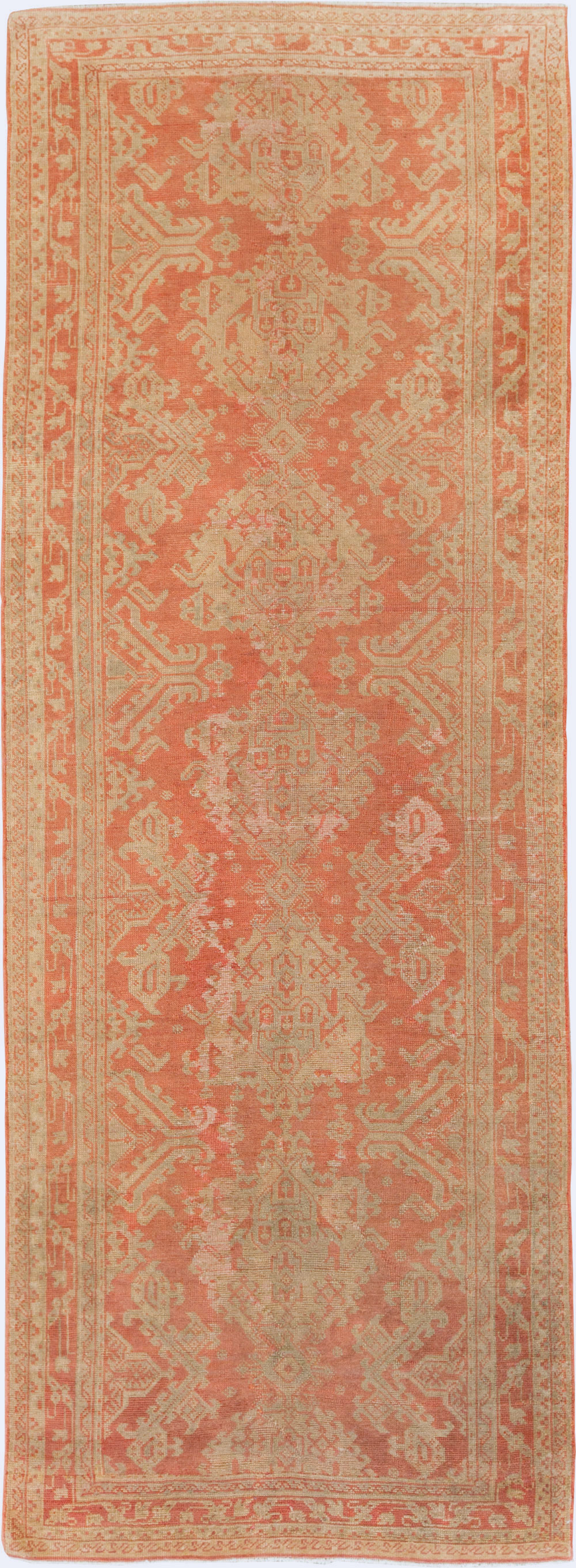 Vintage Turkish Oushak Wide Gallery Runner, No.28911 - Staging