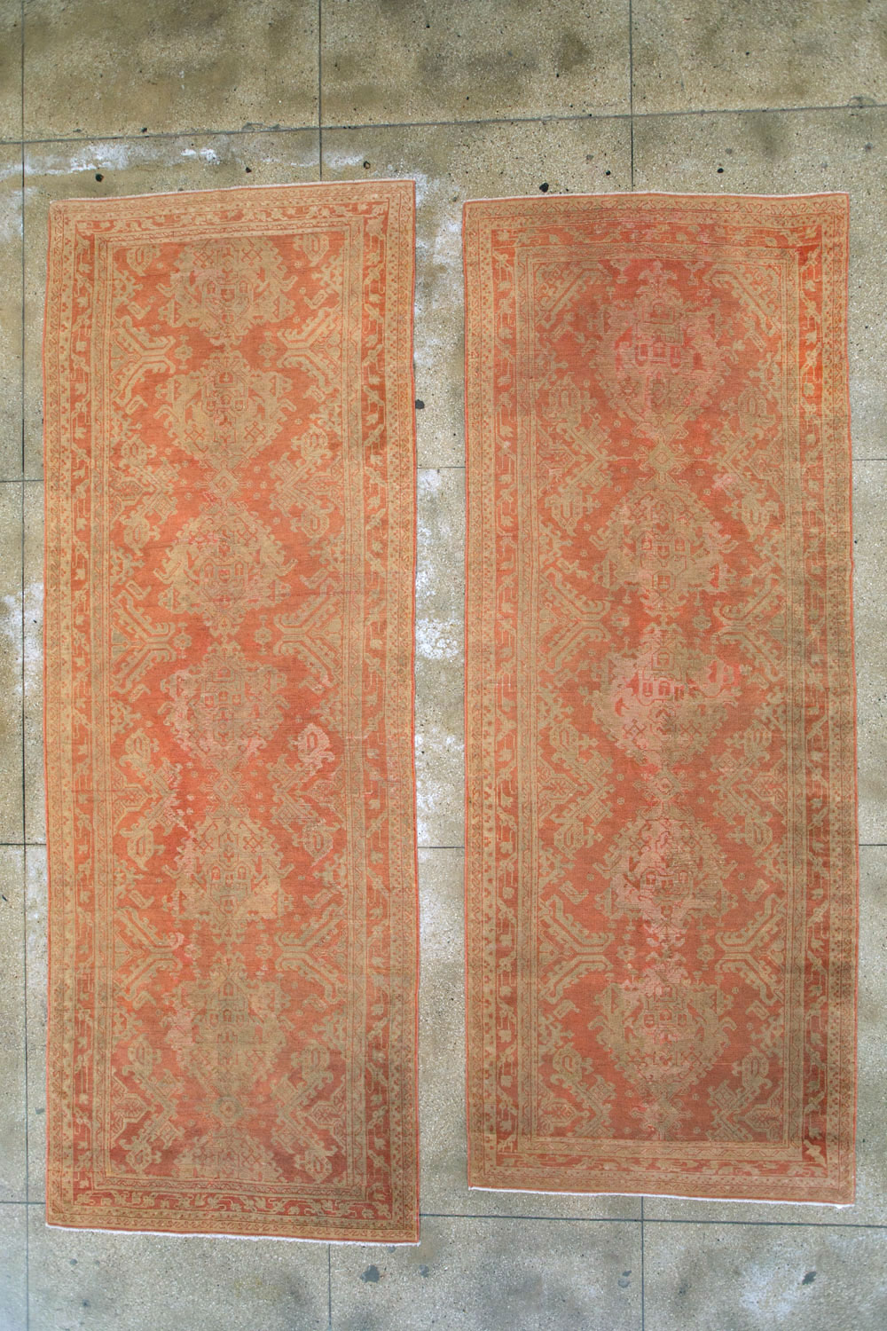 Vintage Turkish Oushak Wide Gallery Runner, No.28911 - Staging