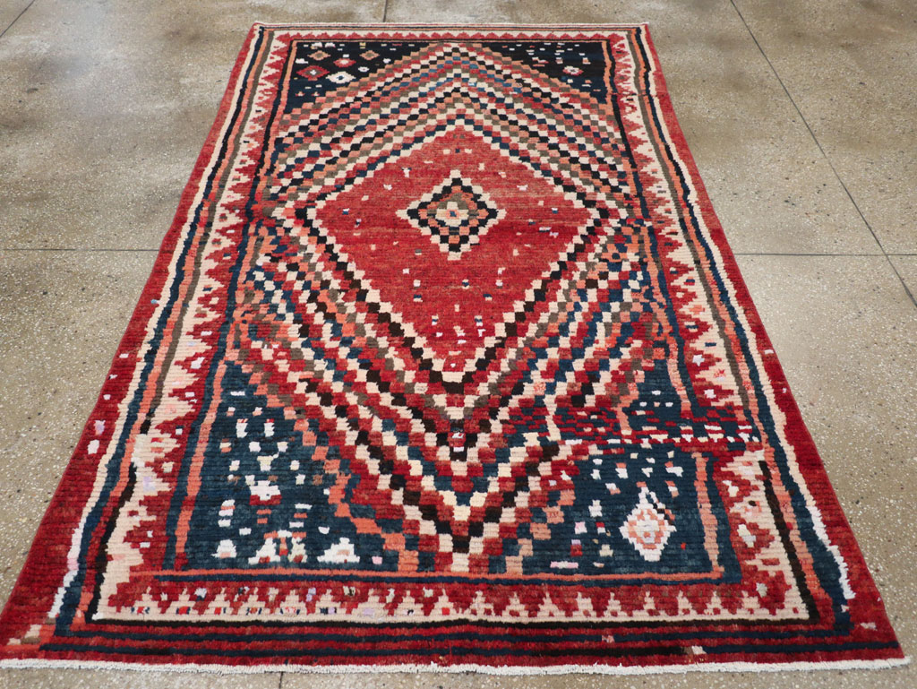 Vintage Persian Gabbeh Tribal Accent Rug, No.28915 - Staging