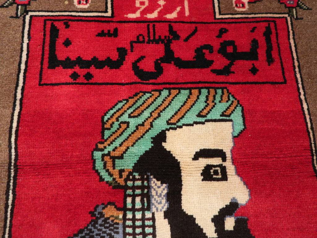 Vintage Persian Mahal Pictorial Rug, No.28916 - Staging