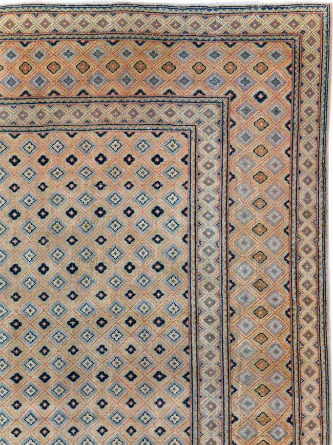 Vintage Persian Kashan Room Size Carpet, No.28918 - Staging