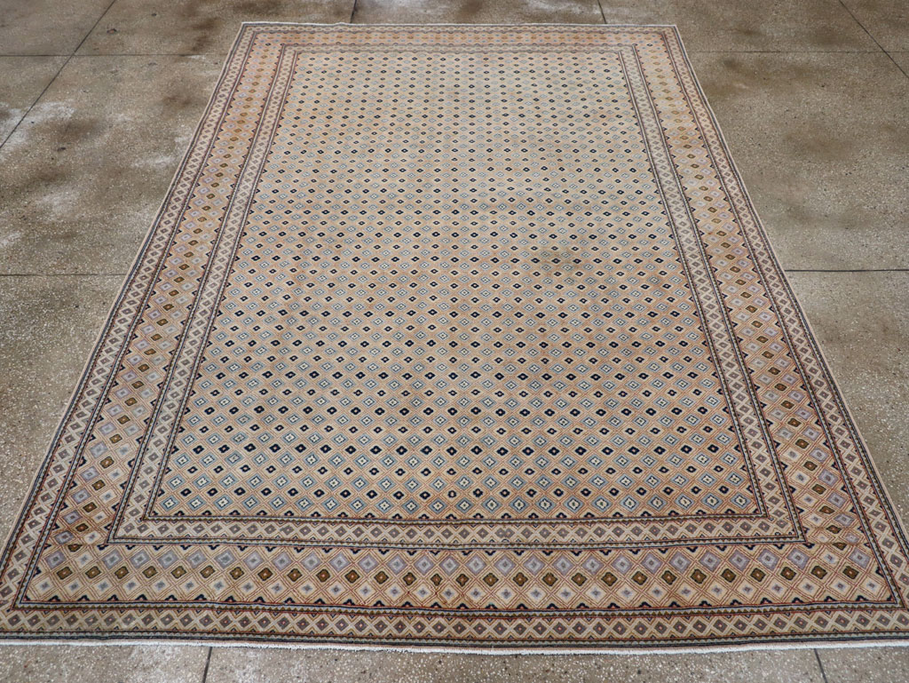 Vintage Persian Kashan Room Size Carpet, No.28918 - Staging