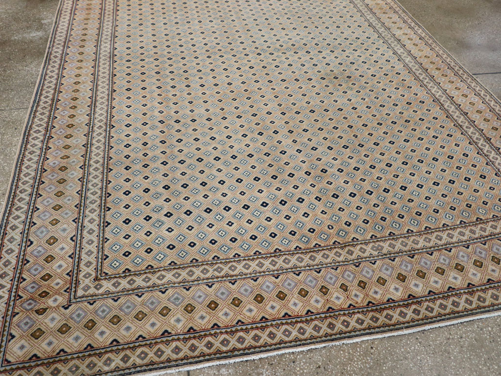 Vintage Persian Kashan Room Size Carpet, No.28918 - Staging