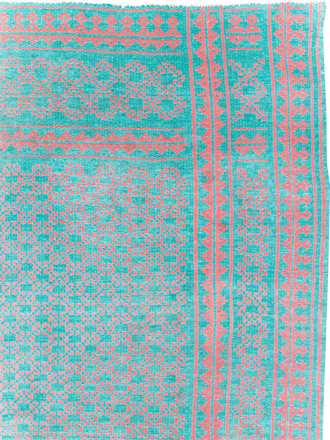 Vintage Persian Reversible Flatweave Kilim Accent Rug, No.28926 - Staging