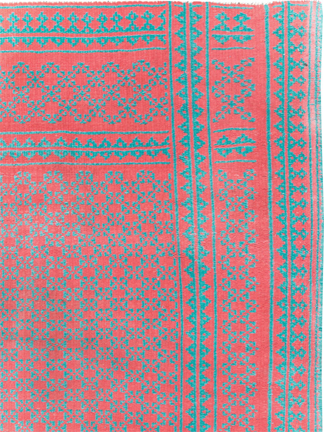 Vintage Persian Reversible Flatweave Kilim Accent Rug, No.28926 - Staging