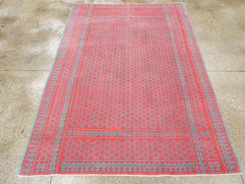 Vintage Persian Reversible Flatweave Kilim Accent Rug, No.28926 - Staging