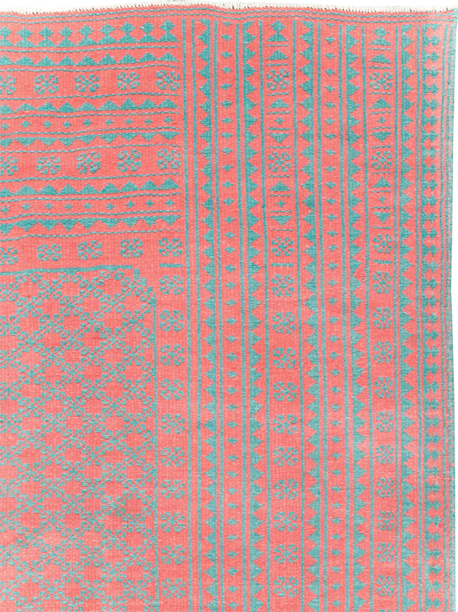 Vintage Persian Flatweave Kilim Accent Carpet, No.28927 - Staging