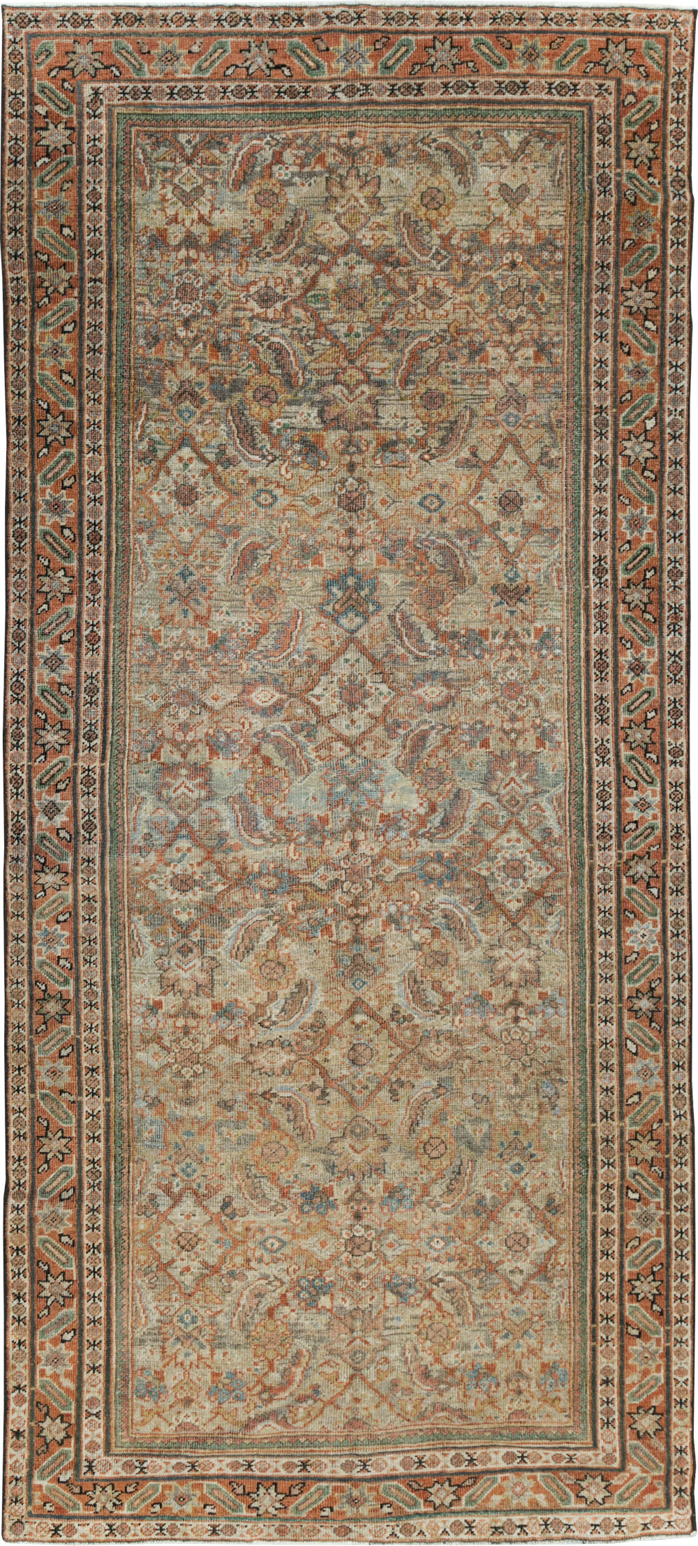 Antique Persian Mahal Gallery Rug, No.28931 - Staging