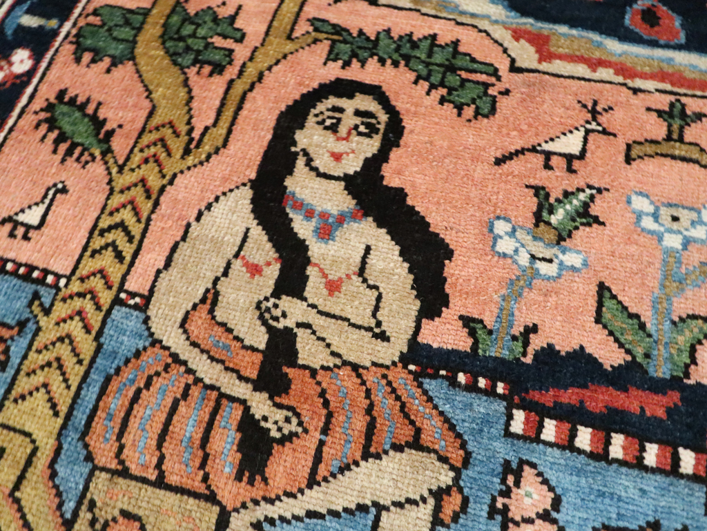 Vintage Pictorial Tabriz Rug, No.28934 - Staging