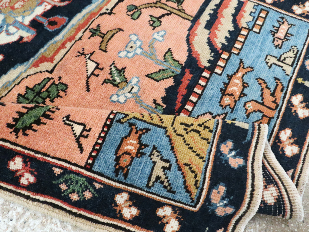 Vintage Pictorial Tabriz Rug, No.28934 - Staging