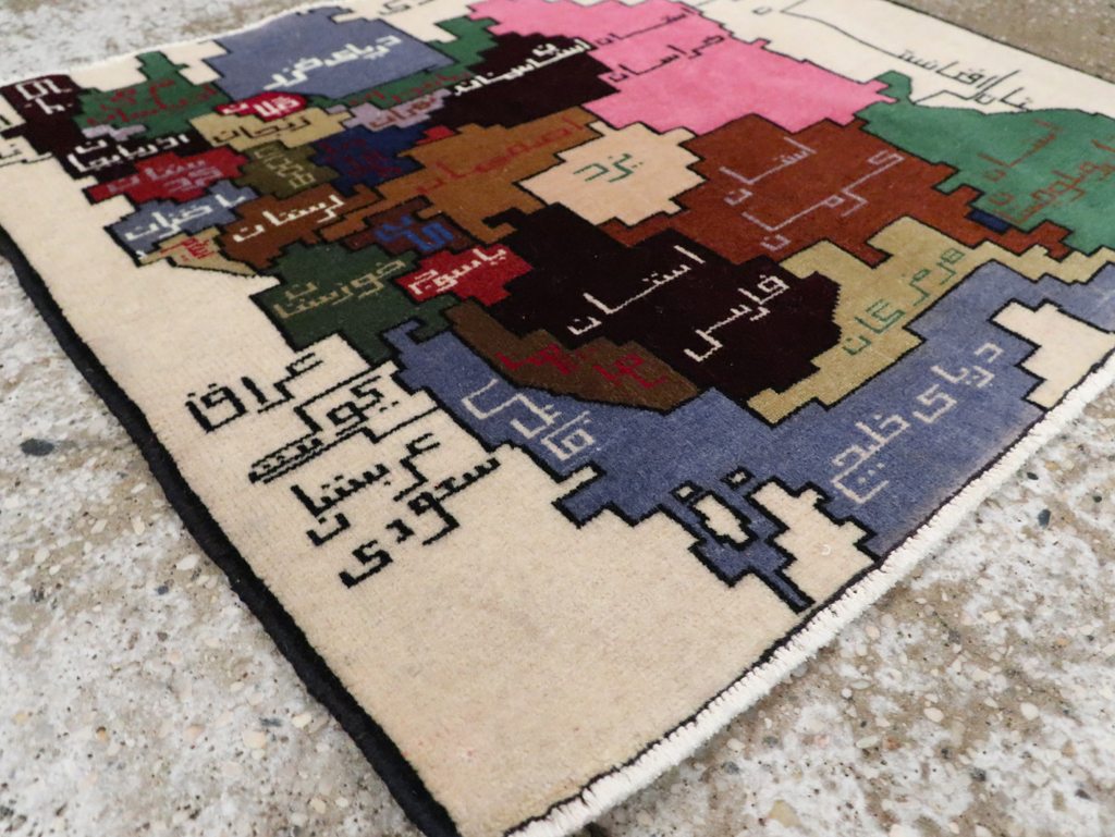 Vintage Persian Baluch Map Rug, No.28935 - Staging