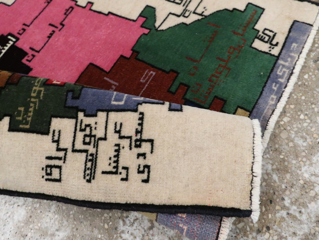 Vintage Persian Baluch Map Rug, No.28935 - Staging