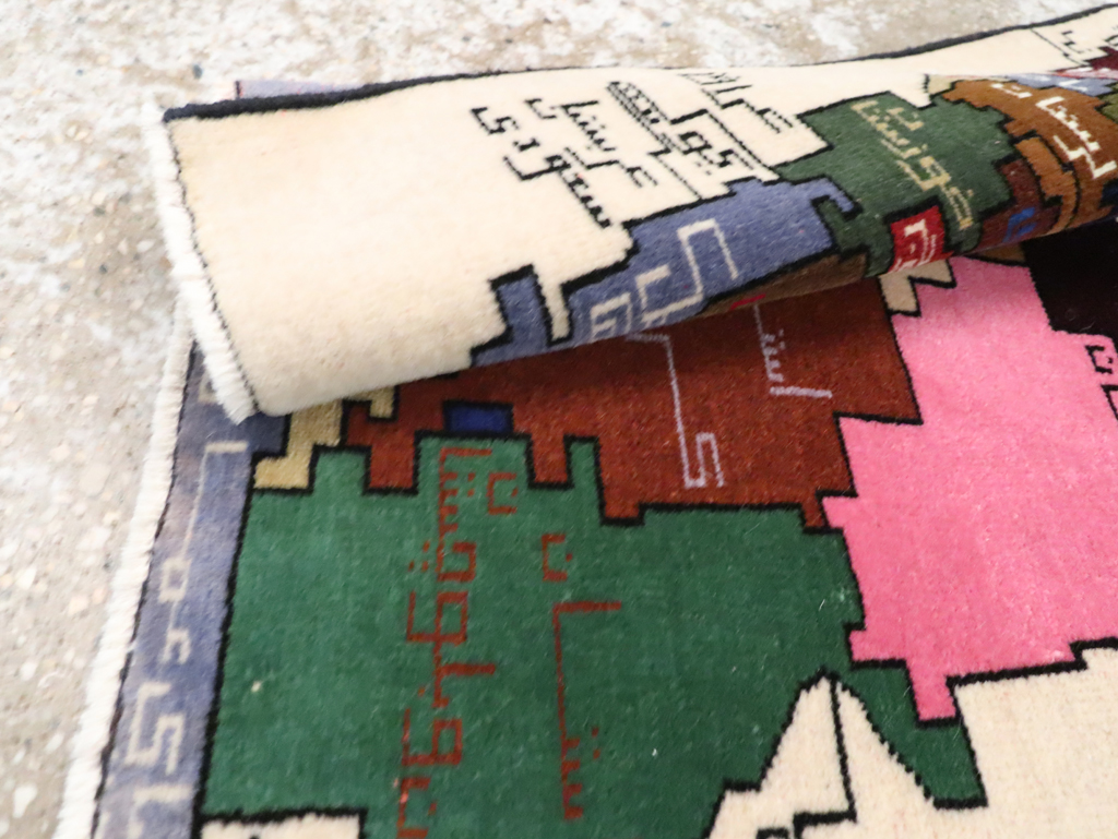 Vintage Persian Baluch Map Rug, No.28935 - Staging