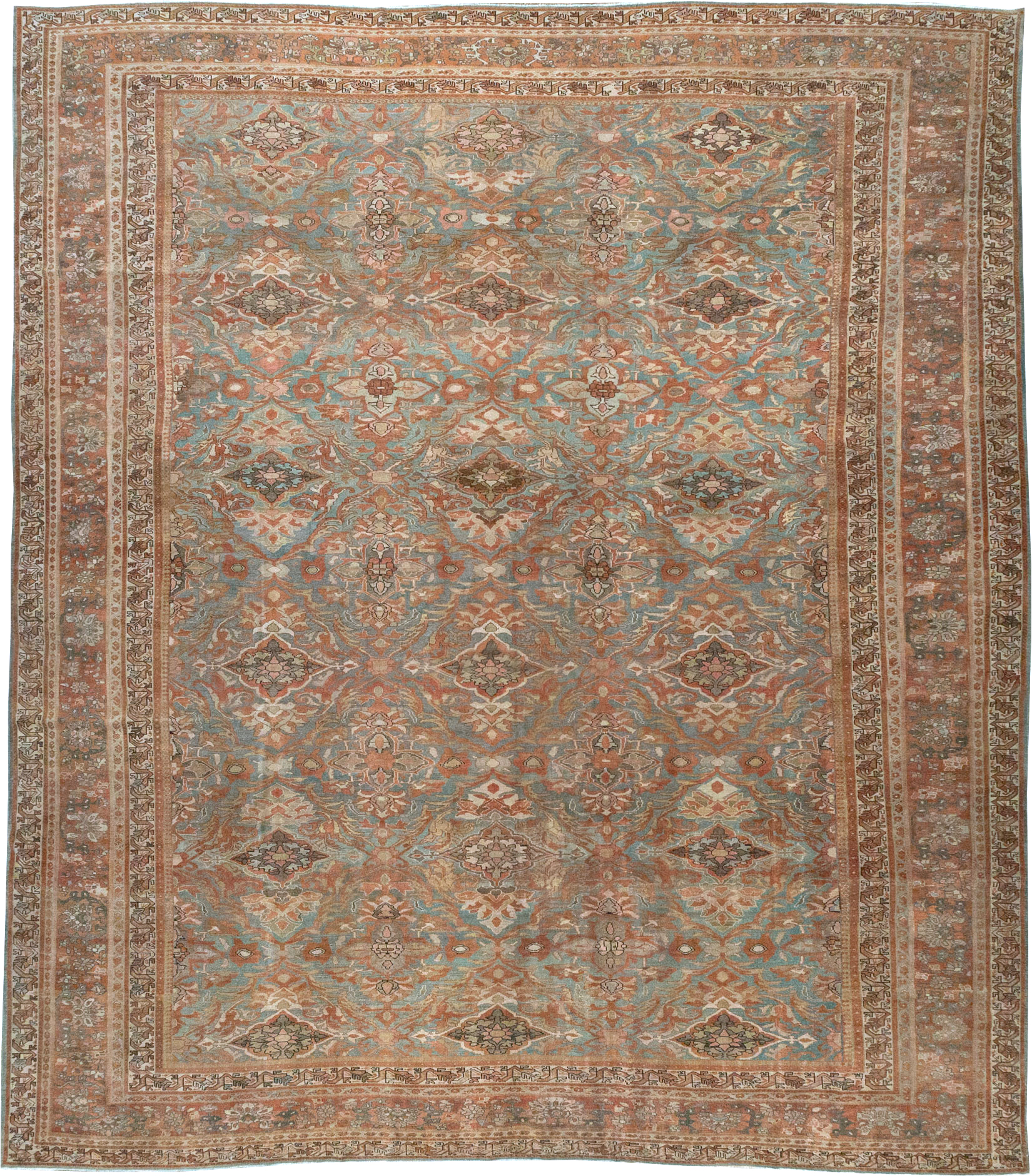 Antique Persian Malayer Large Square Carpet, No.28936 - Staging