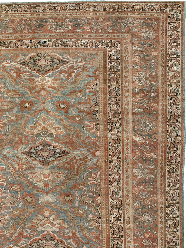 Antique Persian Malayer Large Square Carpet, No.28936 - Staging