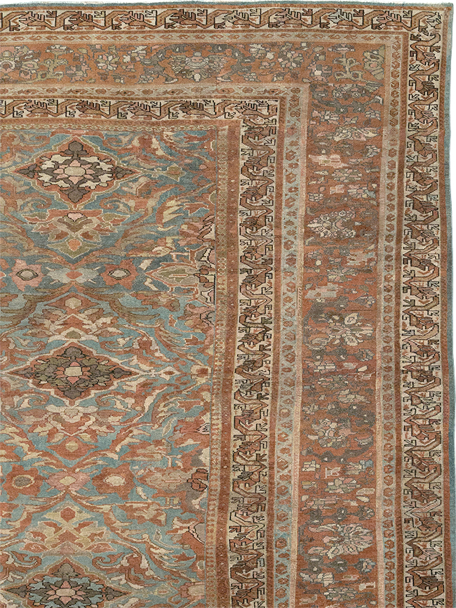 Antique Persian Malayer Large Square Carpet, No.28936 - Staging
