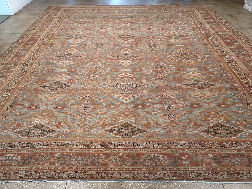 Antique Persian Malayer Large Square Carpet, No.28936 - Staging
