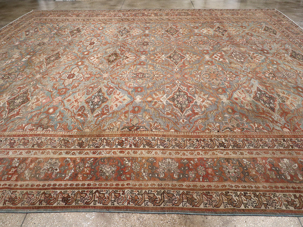 Antique Persian Malayer Large Square Carpet, No.28936 - Staging