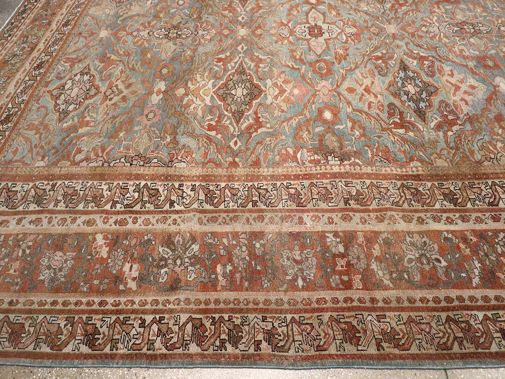 Antique Persian Malayer Large Square Carpet, No.28936 - Staging