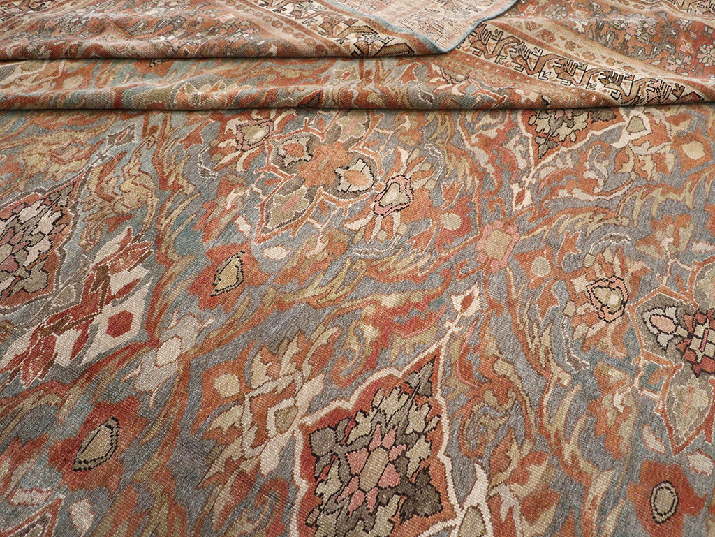 Antique Persian Malayer Large Square Carpet, No.28936 - Staging