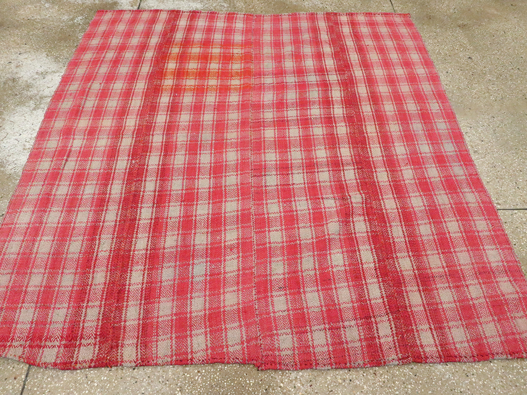 Vintage Persian Plaid Textile, No.28941 - Staging