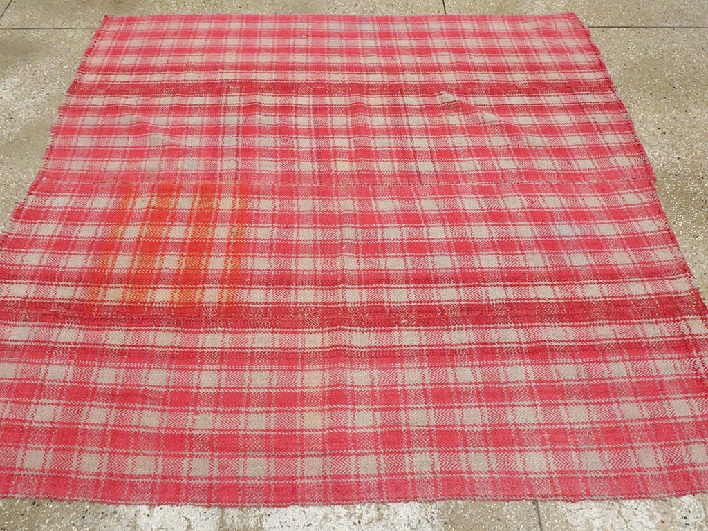 Vintage Persian Plaid Textile, No.28941 - Staging