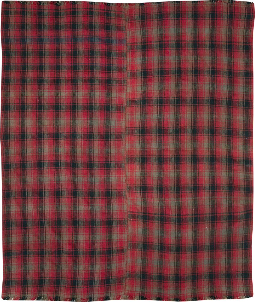 Vintage Persian Plaid Textile, No.28942 - Staging