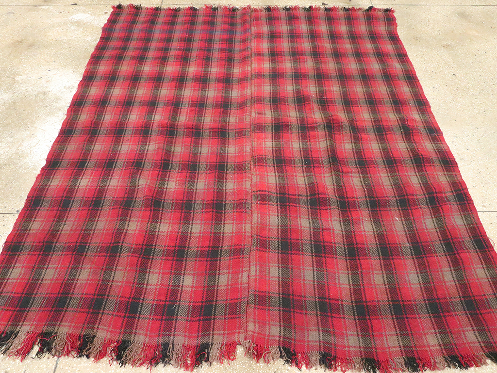 Vintage Persian Plaid Textile, No.28942 - Staging