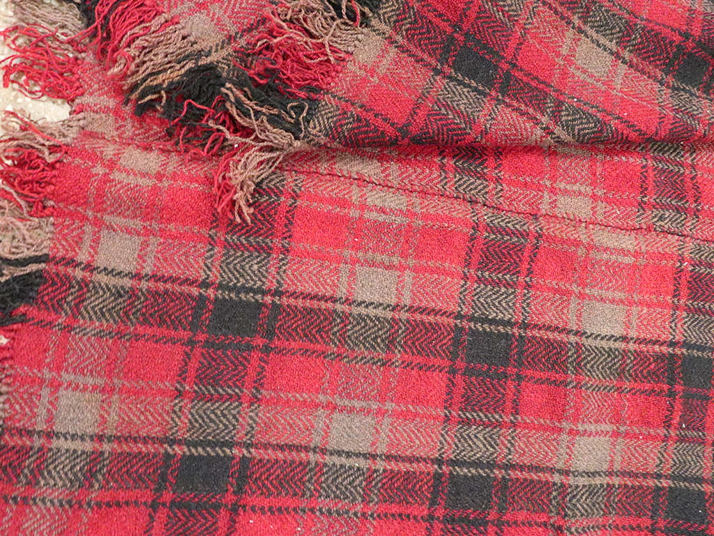 Vintage Persian Plaid Textile, No.28942 - Staging