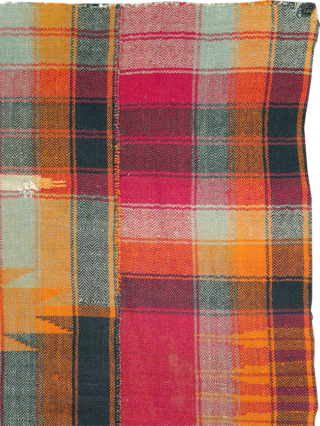 Vintage Persian Square Textile Flatweave, No.28960 - Staging