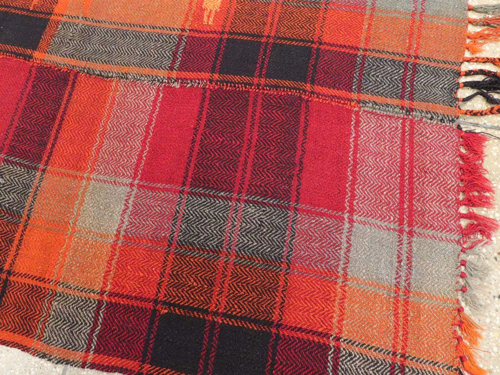 Vintage Persian Square Textile Flatweave, No.28960 - Staging