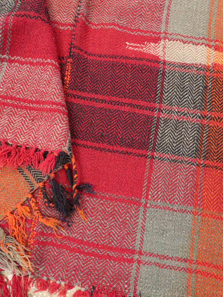 Vintage Persian Square Textile Flatweave, No.28960 - Staging