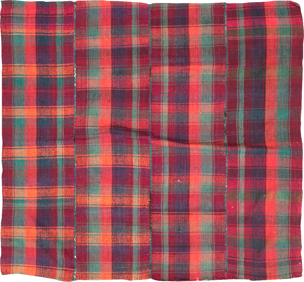 Vintage Persian Plaid Textile, No.28961 - Staging